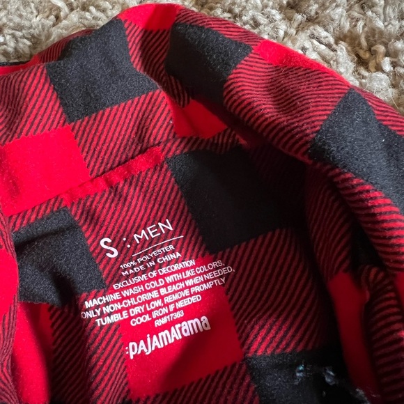 Pajamarama men’s red and black‎ Buffalo check plaid pajamas - Picture 3 of 4
